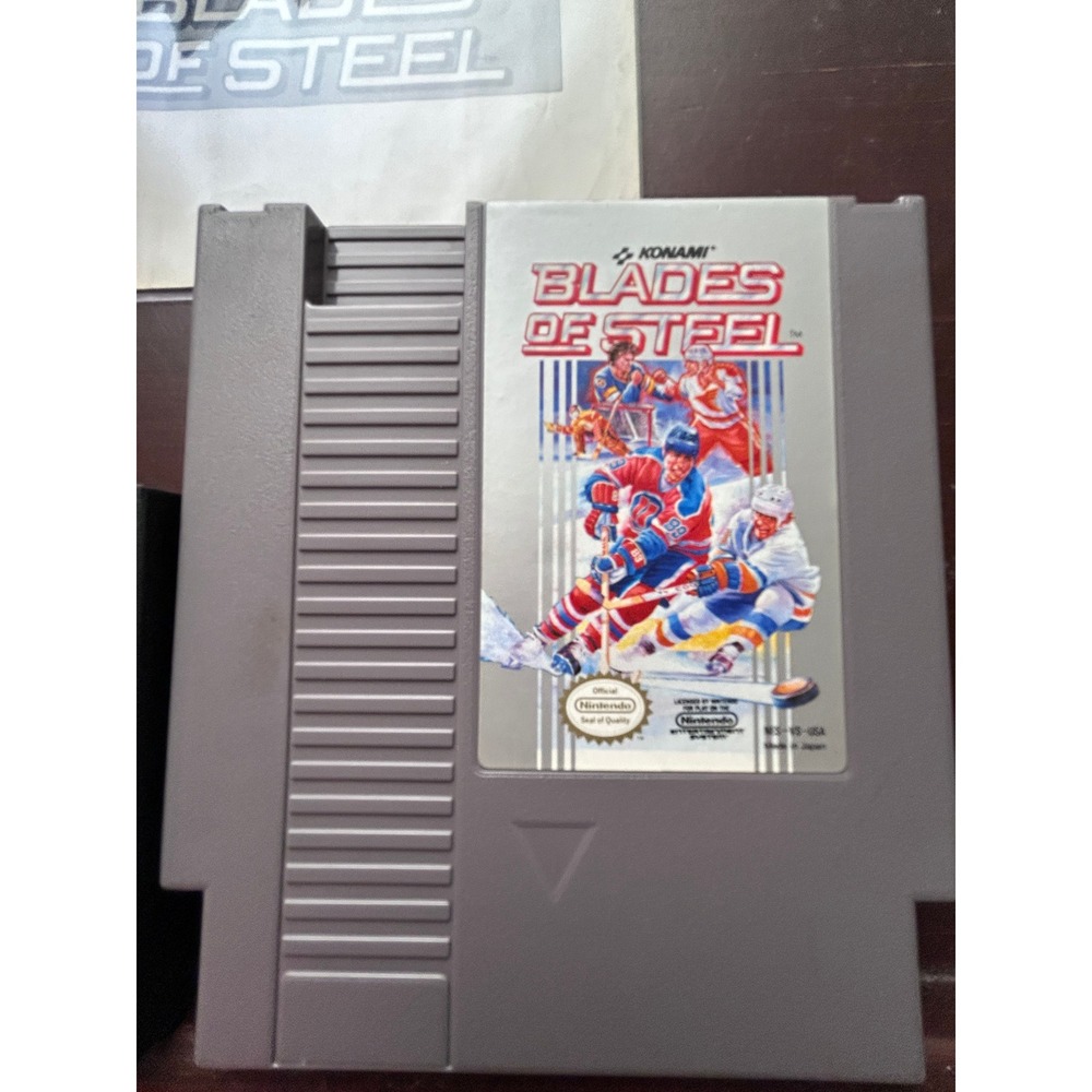 Blades of Steel Nintendo NES Konami Game Cartridge with Manual and Sleeve